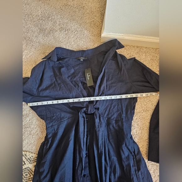 Lulus NWT Impression Navy Blue Midi Dress with Pockets Size XL - Picture 5 of 5
